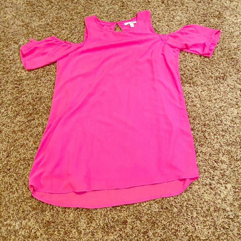 Hot Pink Cold Shoulder Dress